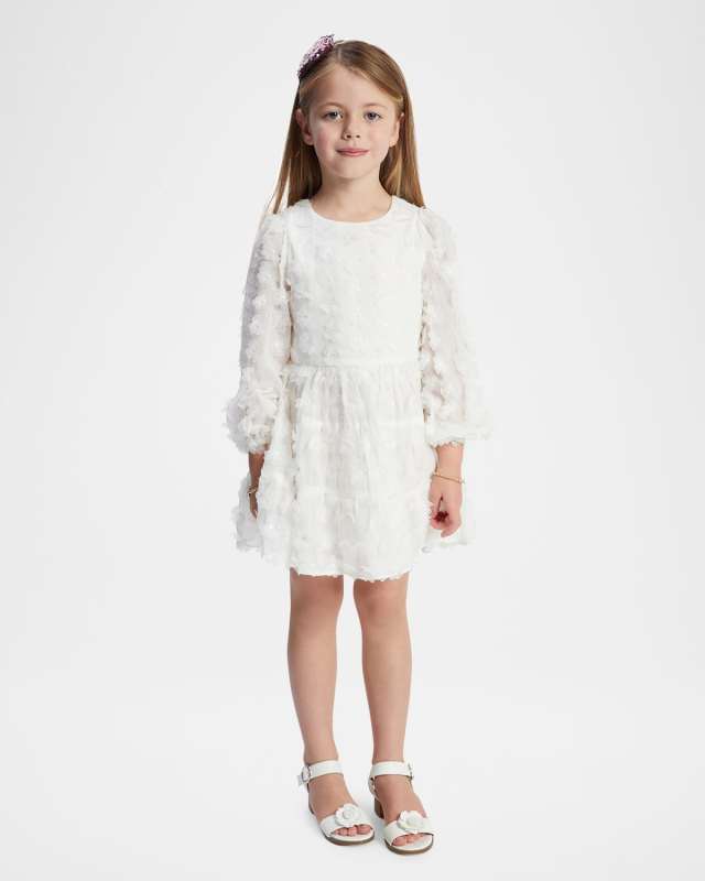 Girl's Sienna Floral Embellished Tiered Dress, Size 4-